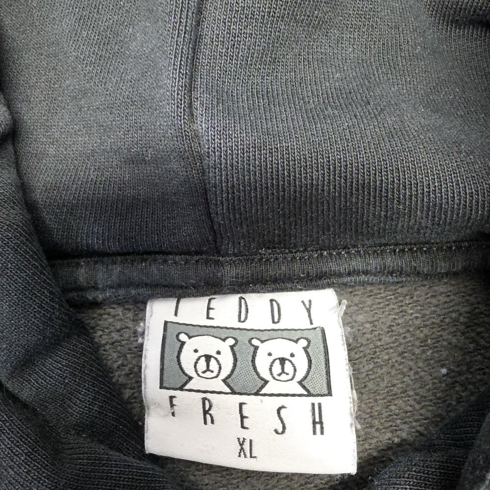 Teddy Fresh Colorblock Hoodie Adult XL Gray Heavyweight Pullover Sweatshirt - Picture 3 of 4